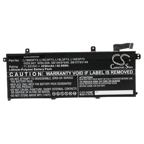 vhbw Batterie compatible avec Lenovo ThinkPad T490 20N2A00DCD, T490 20N2A00ECD ordinateur portable Notebook (4250mAh, 11.52V, Li-polymre)