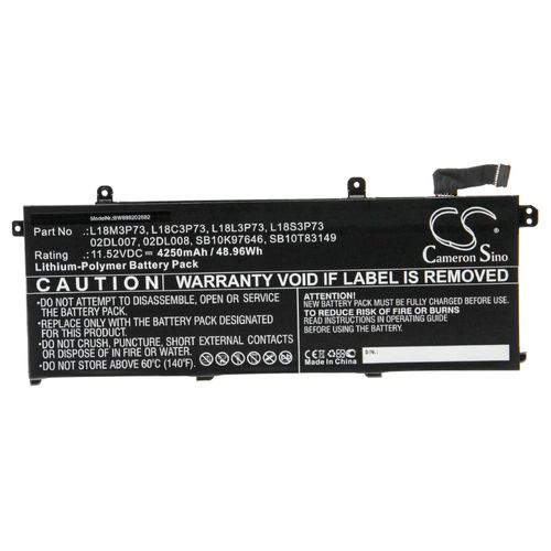 vhbw Batterie compatible avec Lenovo ThinkPad T490-20N30000GE, T490-20N3000KGE ordinateur portable Notebook (4250mAh, 11.52V, Li-polymre)