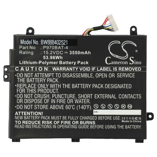vhbw Batterie compatible avec Mifcom SG6 i7 RTX 2070 SSD (P960RF), i7-RTX 2080 (P960RN) ordinateur portable (3550mAh, 15,2V, Li-polymre)