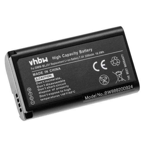 vhbw Batterie compatible avec Panasonic Lumix DC-S1, DC-S1R, S1, S1R, DC-S1H appareil photo (2200mAh, 7,4V, Li-ion)