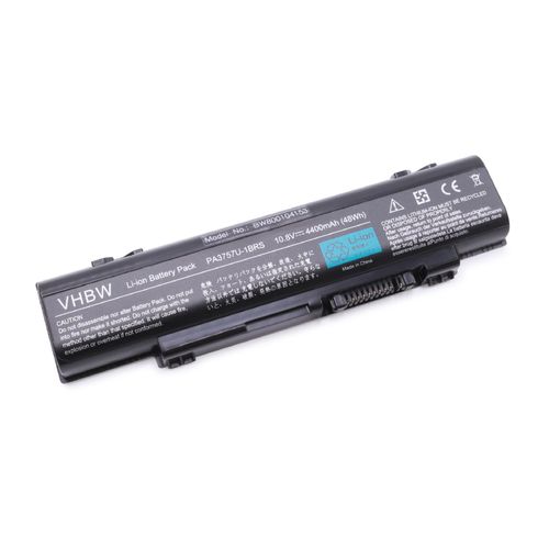 vhbw batterie compatible avec Toshiba Dynabook Qosmio F60-10J, F60-10K, F60-10L, F60-10U, F60-10V, F60-10W laptop (4400mAh, 10,8V, Li-Ion, noir)