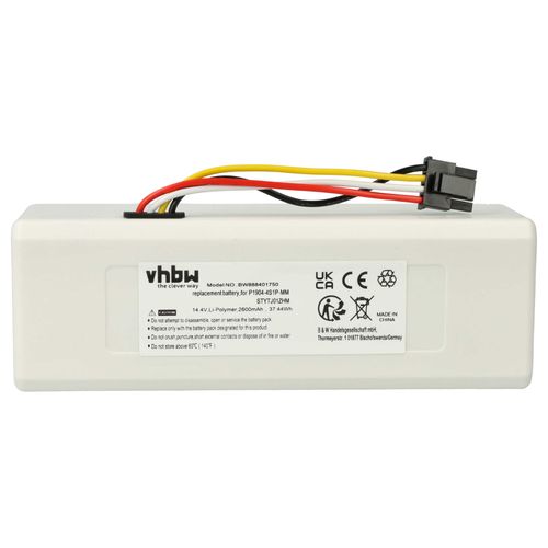 vhbw Batterie compatible avec Xiaomi Roborock Q7 Max Q7M52-00, Q7 Max Q7M02-00, Q7 Max+ Q7MP52-01 robot lectromnager (2600mAh, 14,4V, Li-ion)