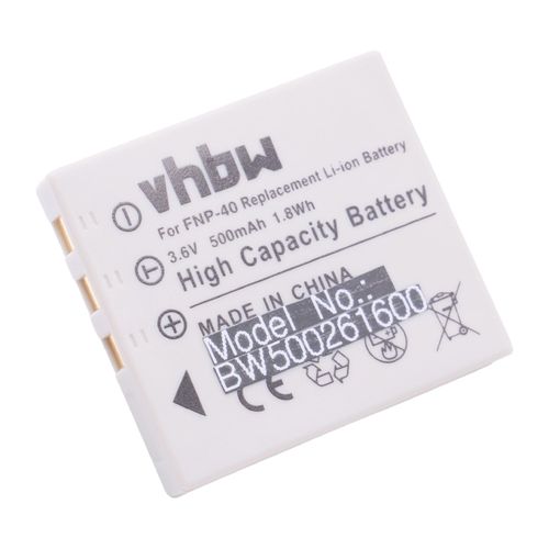 vhbw batterie compatible avec Fuji / Fujifilm FinePix F710, F610, F810, F818, J50, V10, Z1, Z2, Z3 appareil photo APRN (500mAh, 3,6V, Li-Ion)
