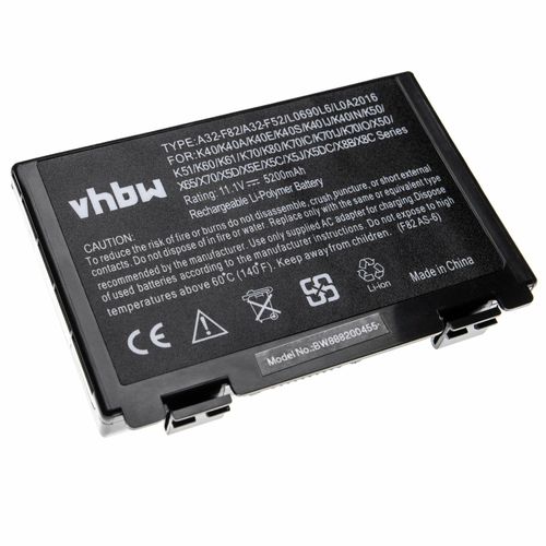 vhbw batterie remplace Asus 70-NVJ1B1200Z, 70-NVJ1B1300PZ, 70-NVJ1B1400Z, 70-NVJ1B1500Z pour laptop (5200mAh, 11.1V, Li-Polymre, noir)
