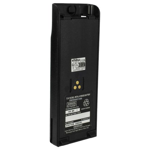 Vhbw Batterie Remplacement Pour Motorola Ntn7143b, Ntn7143a, Ntn7143 Pour Radio Talkie-Walkie (2300mah, 7,5v, Nimh) - Avec Clip De Ceinture