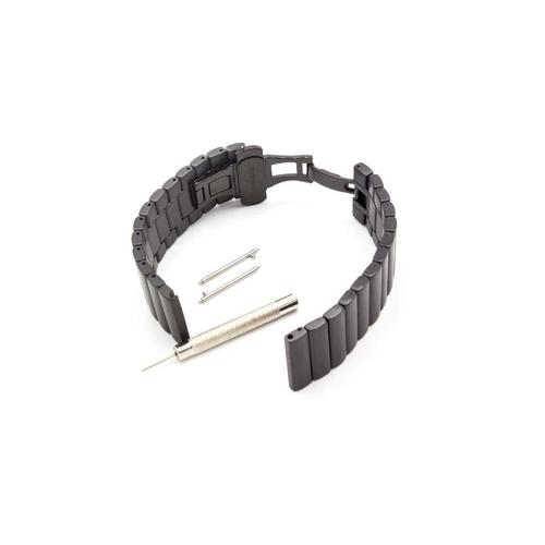 Vhbw Bracelet Compatible Avec Lg G Watch, R Watch, Urban Montre Connecte - 19 Cm Acier Inoxydable Noir