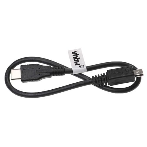 vhbw Cble USB C universel (USB 3.1 Type C vers Micro USB) pour divers appareils tels que smartphone, tablette, disque dur - Cble de donnes et de charge USB, 30 cm Noir