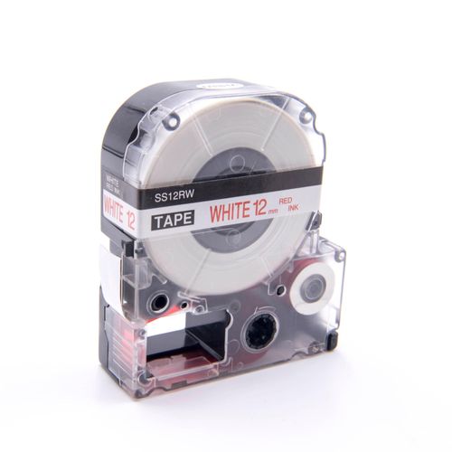 Vhbw Ruban Remplacement Pour Epson Lc-4wrn Pour Imprimante D'tiquettes 12mm Rouge Sur Blanc