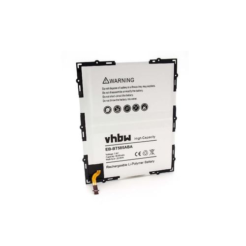 Vhbw Li-Polymer Batterie 6000mah (3.8v) Pour Tablette, Netbook Samsung Galaxy Tab A 10.1 2016 Td-Lte, A 10.1 2016 Wifi Comme Eb-Bt585aba, Eb-Bt585abe.