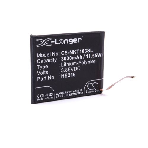 Vhbw Batterie Compatible Avec Nokia 6, 6 Dual Sim, Hmd D1c, Ta-1000, Ta-1003, Ta-1021 Smartphone (3000mah, 3,85v, Li-Polymre)
