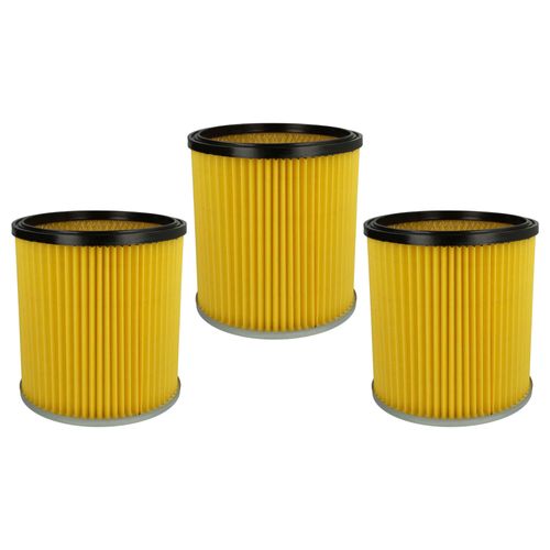 vhbw Lot de 3x filtres  cartouche compatible avec Krcher K 2001 (1.819-121.0), K 2201 (1.085-131.0 aspirateur - Filtre pliss, papier