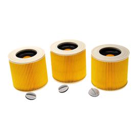 Vhbw Lot de 3x filtres à cartouche compatible avec Kärcher SE 4001  Injecteur Extracteur, SE 4001 aspirateur à sec ou humide - Filtre plissé,  jaune