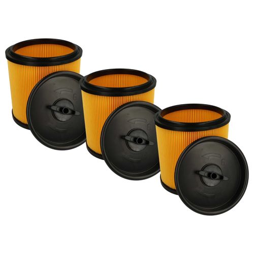 vhbw Lot de 3x filtres  cartouche compatible avec Parkside (Lidl) PNTS 1500 C4, 1500 B3, 1500 B2, 1500 A1 aspirateur - Filtre pliss