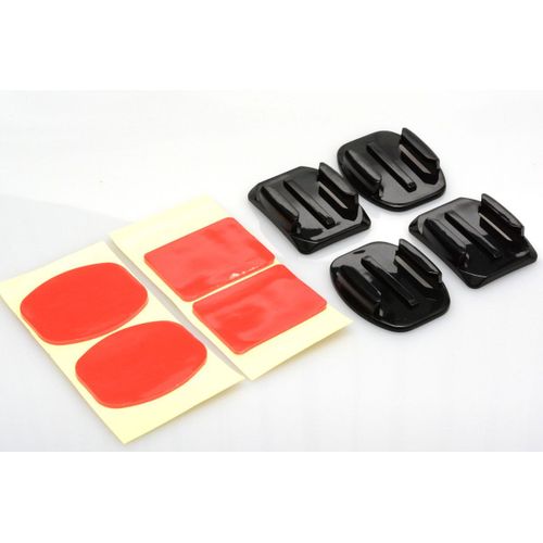 vhbw Plaque de montage compatible avec Sjcam SJ5000X, SJ6, SJ5000, SJ6000 camra d'action - autocollant, pour diverses surfaces (droite, incurve)