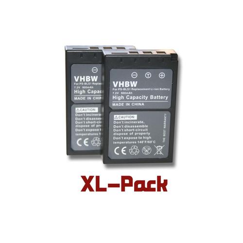 vhbw 2x Batteries compatible avec Olympus Pen E-P1, E-P2, E-P3, E-PL1, E-PL3, E-PM3 appareil photo APRN (900mAh, 7,2V, Li-ion)