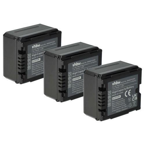 vhbw set de 3 batteries 700mAh pour camscope Panasonic HDC-HS9, HS20, HS100, HS200, HS300, HS700, HS3000, HDC-SX5, HDC-TM350, HDC-TM700