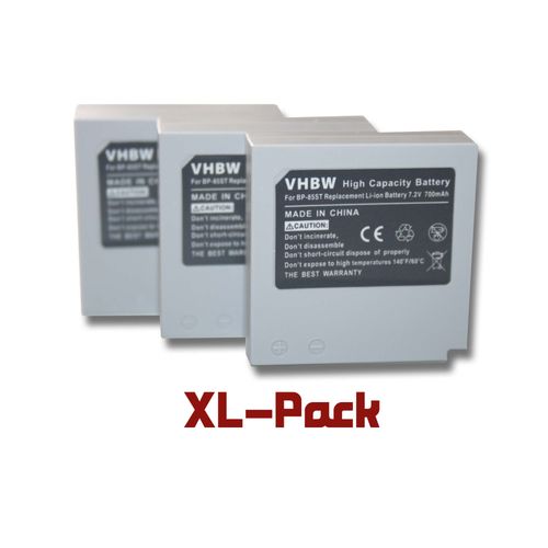 vhbw set de 3 batteries 700mAh pour camscope Samsung VP-HMX10, VP-HMX10C, VP-HMX20, VP-HMX20C, VP-HMX10, VP-HMX08, VP-MX10 remplace BP-85ST