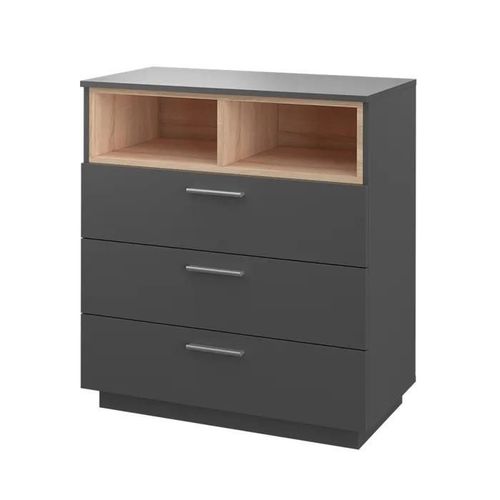 Vicco Commode Avec Tiroirs Beatrice, Anthracite, 79.6 X 88 Cm Avec 3 Tiroirs Larges