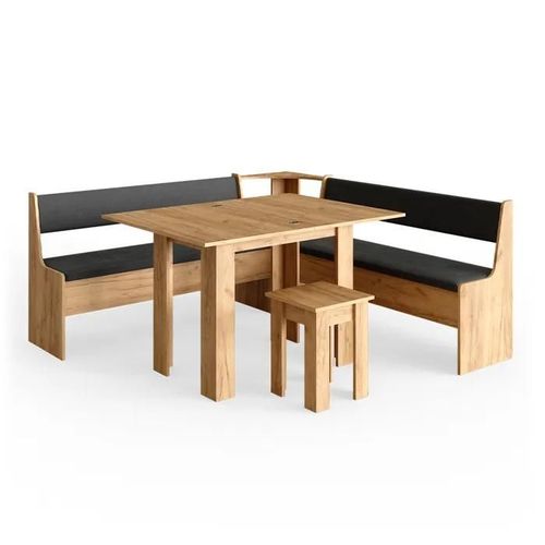 Vicco Groupe De Banquettes D'angle Roman, Chne De Force Dor, 180 X 41.5 Cm Avec Table