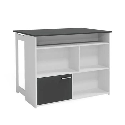 Vicco Table De Bar Dominic, Anthracite, 116 X 37 Cm 4x Compartiments Ouverts Et 1x Porte