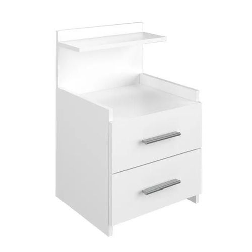 Vicco Table De Nuit Alpin, Table D?Appoint, Table De Chevet, Blanc, Commode, 2 Tiroirs