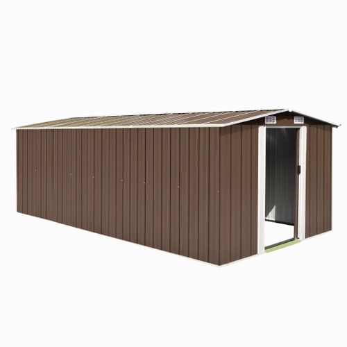 Vidaxl Abri De Jardin 257x489x181 Cm Mtal Marron