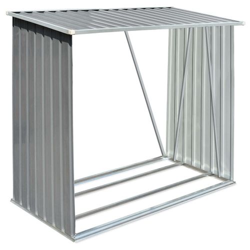Vidaxl Abri De Stockage De Bois Acier Galvanis 163x83x154 Cm Gris