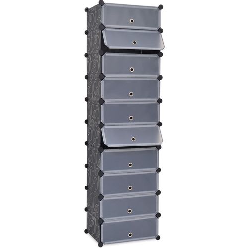 Armoire  Chaussures Avec 10 Compartiments Noir