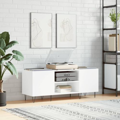 Vidaxl Armoire  Disques Blanc 121x38x48 Cm Bois D'ingnierie