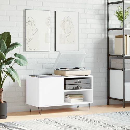 Vidaxl Armoire  Disques Blanc 85x38x48 Cm Bois D'ingnierie
