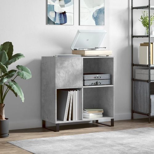 Vidaxl Armoire  Disques Gris Bton 84,5x38x89 Cm Bois D'ingnierie
