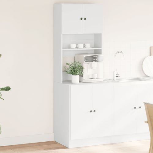Vidaxl Armoire De Cuisine Blanc 60x50x180 Cm Bois D'ingnierie