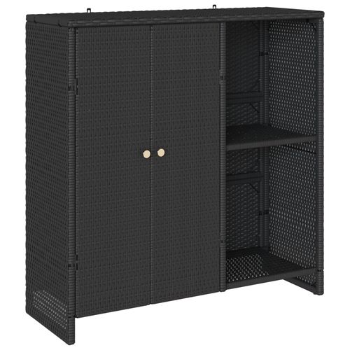 Vidaxl Armoire De Rangement Noir 100x36x102 Cm Rotin