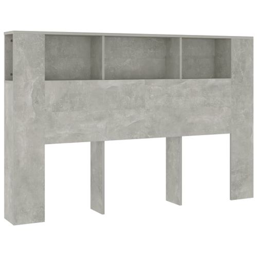 Vidaxl Armoire De Tte De Lit Gris Bton 160x18,5x104,5 Cm