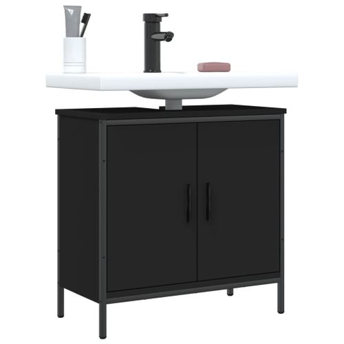 Vidaxl Armoire Lavabo De Salle De Bain Noir 60x30x60 Cm