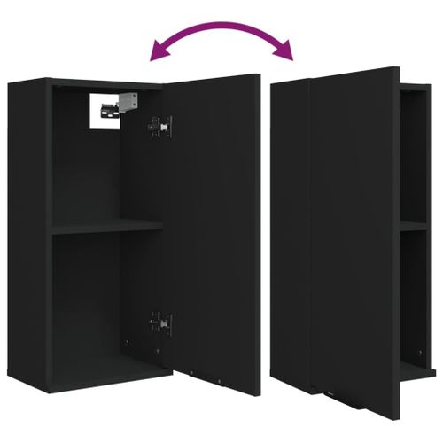 Vidaxl Armoire Murale De Salle De Bain Noir 32x20x67 Cm