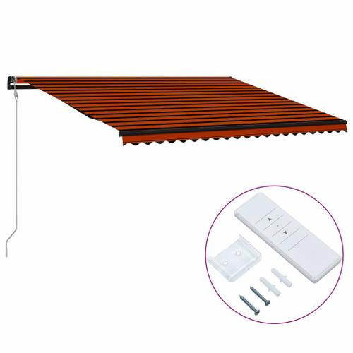 Vidaxl Auvent Rtractable Automatique 500x300 Cm Orange Et Marron