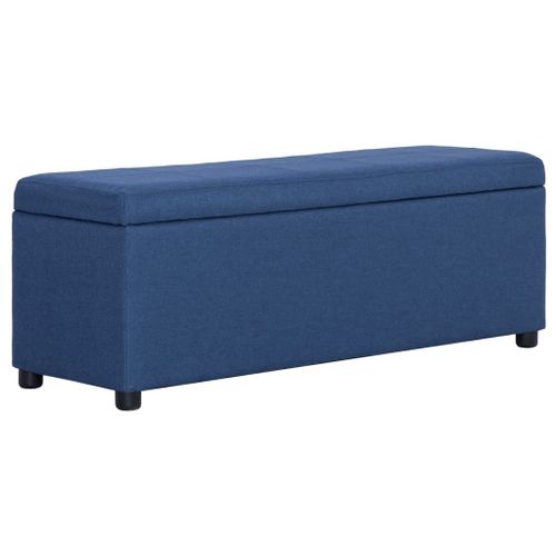 Vidaxl Banc Avec Compartiment De Rangement 116 Cm Bleu Polyester