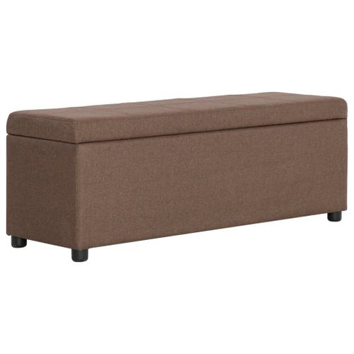 Vidaxl Banc Avec Compartiment De Rangement 116 Cm Marron Polyester