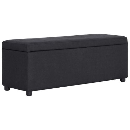 Vidaxl Banc Avec Compartiment De Rangement 116 Cm Noir Polyester