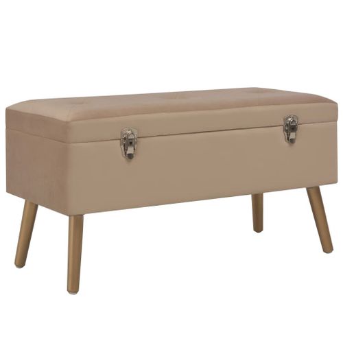 Vidaxl Banc Avec Compartiment De Rangement 80 Cm Beige Velours
