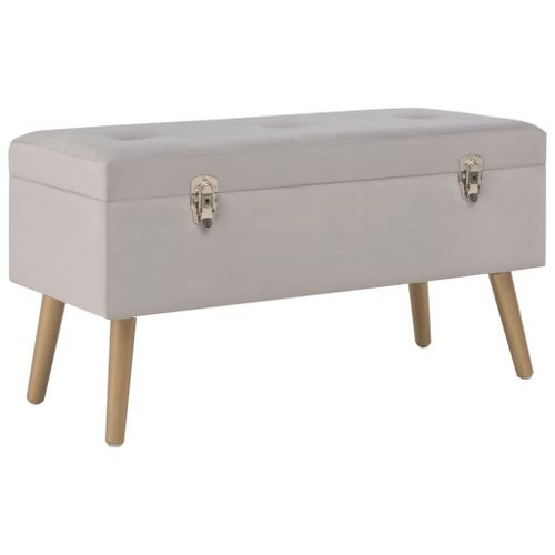 Vidaxl Banc Avec Compartiment De Rangement 80 Cm Gris Velours