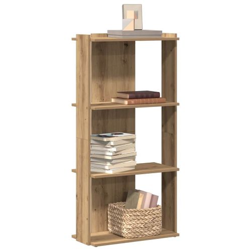 Vidaxl Bibliothque  3 Niveaux Chne Artisanal 60x30x120 Cm