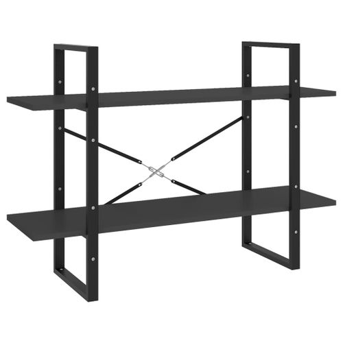 Vidaxl Bibliothque  2 Niveaux Gris 100x30x70 Cm Agglomr