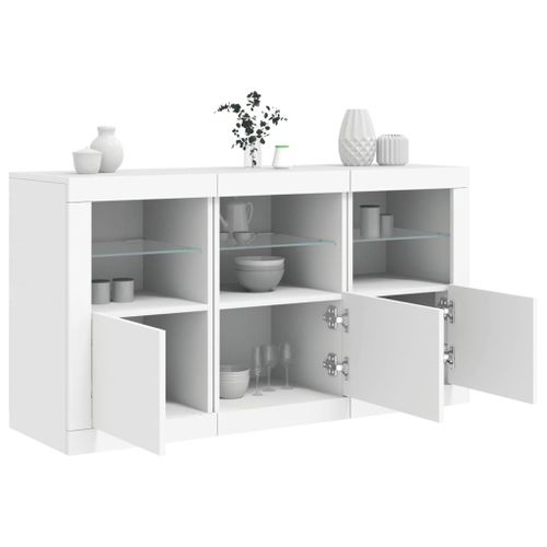Vidaxl Buffet Avec Lumires Led Blanc 123x37x67 Cm