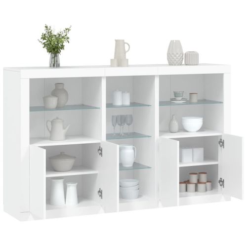 Vidaxl Buffet Avec Lumires Led Blanc 162x37x100 Cm