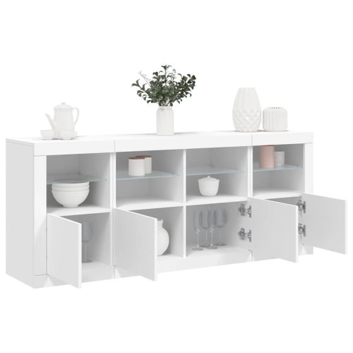 Vidaxl Buffet Avec Lumires Led Blanc 163x37x67 Cm