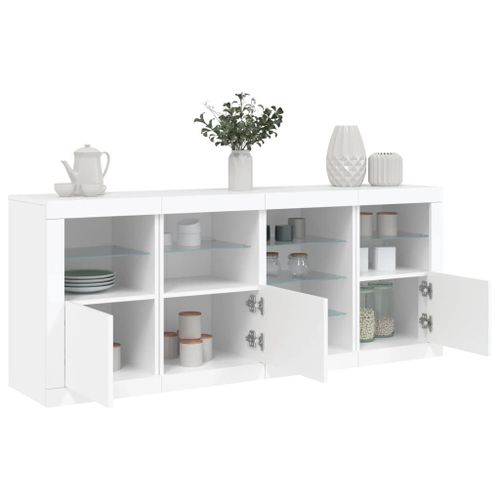 Vidaxl Buffet Avec Lumires Led Blanc 164x37x67 Cm