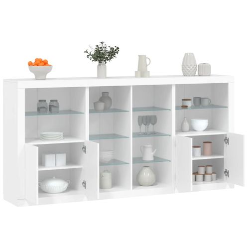 Vidaxl Buffet Avec Lumires Led Blanc 202x37x100 Cm
