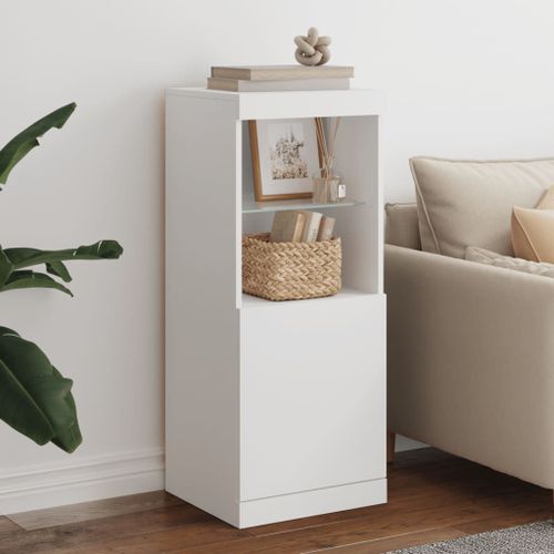 Vidaxl Buffet Avec Lumires Led Blanc 41x37x100 Cm